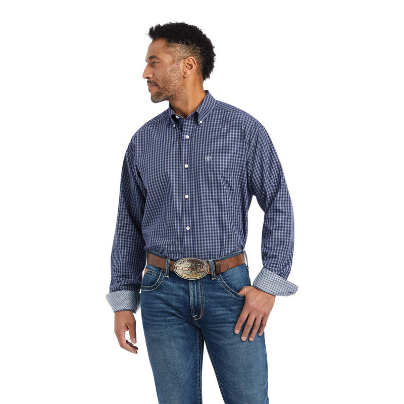 Ariat Hemden Herren - Wrinkle Free Immanuel Classic Fit DunkelBlau ( JXQVB-1748 )